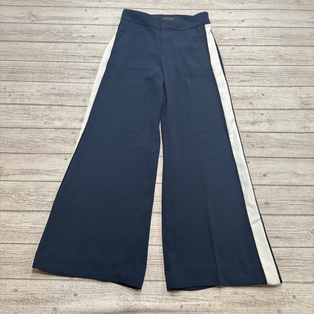Banana Republic Pants Women's 4 Navy Blue Wide Leg Baggy Fit High Rise Trousers